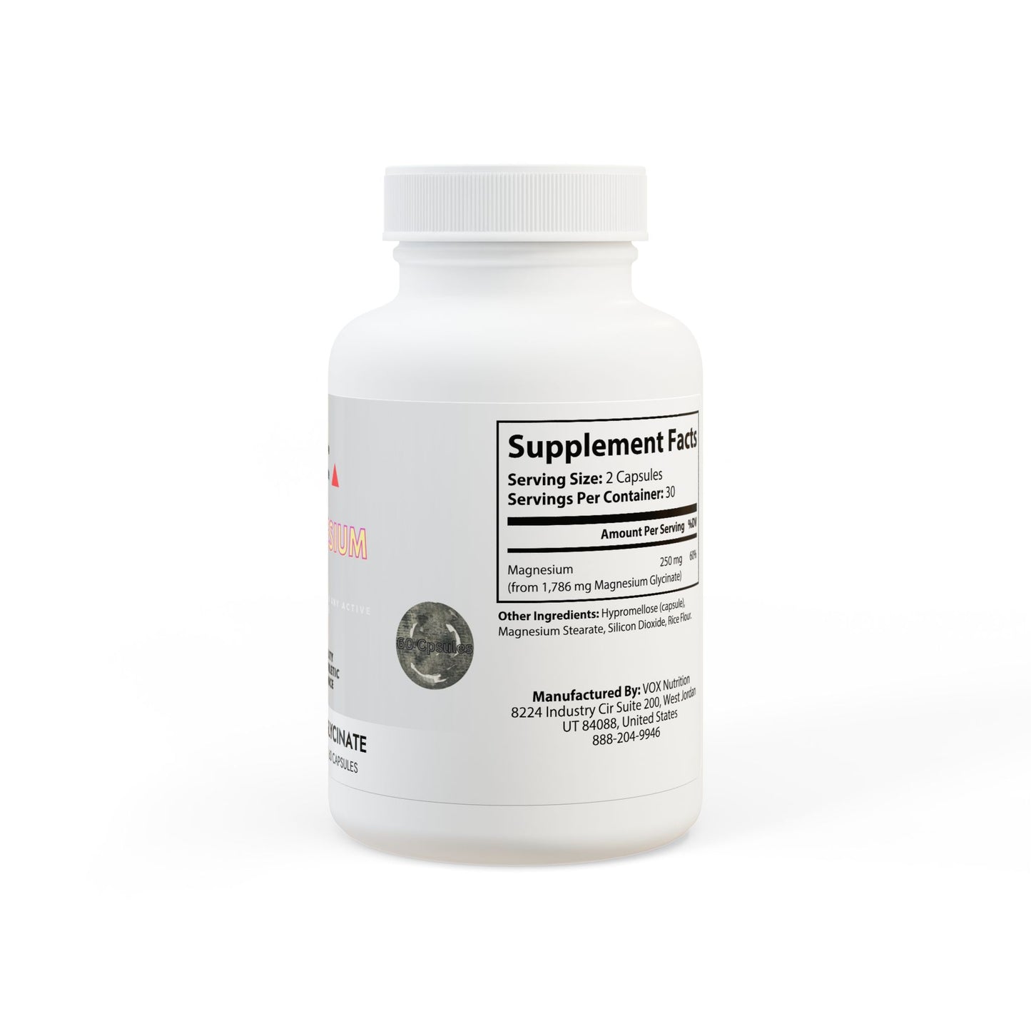 Magnesium Glycinate Supplement – 60 Capsules | High-Absorption Formula for Relaxation, Better Sleep, and Calm Support – Promotes Heart Health – Third-Party Tested, Gentle on Stomach
