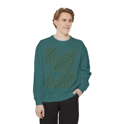 Leaf Print Unisex Sweatshirt – Eco-Friendly & Comfortable