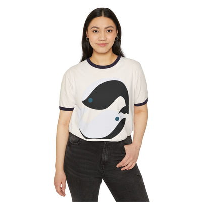 Whale Love Ringer T-Shirt – Eco-Friendly Cotton Tee | Casual & Sustainable