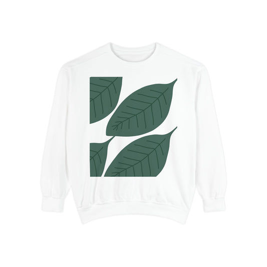 Eco-Friendly Leaf Print Unisex Sweatshirt – Sustainable, Comfortable Sweatshirt with Nature-Inspired Design – Soft, Casual Fit for Everyday Wear