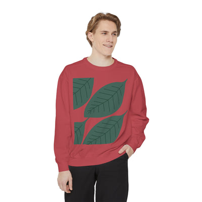 Leaf Print Unisex Sweatshirt – Eco-Friendly & Comfortable
