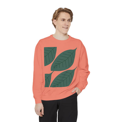 Leaf Print Unisex Sweatshirt – Eco-Friendly & Comfortable