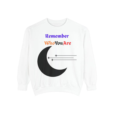 Remember Who You Are Sweatshirt – Unisex crewneck with inspirational message, soft garment-dyed fabric, and comfortable everyday fit.








