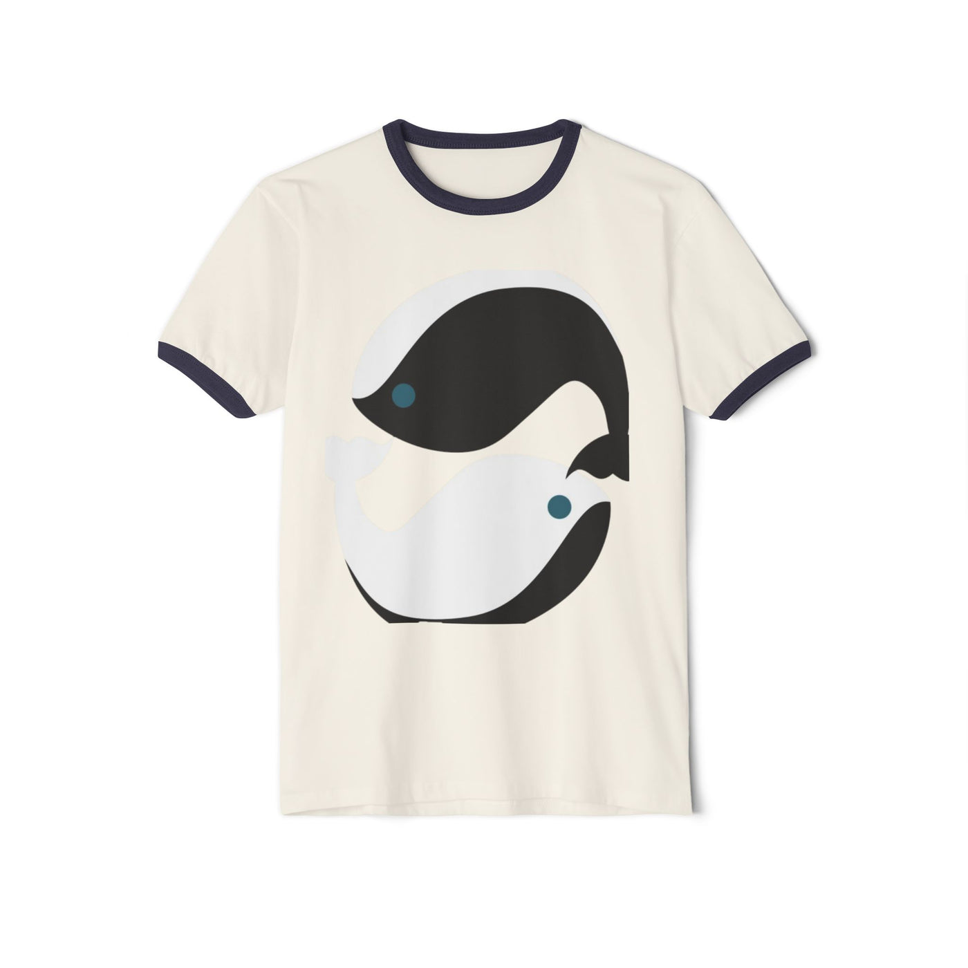 Whale Love Ringer T-Shirt – Eco-Friendly Ocean-Inspired Apparel – Soft, Sustainable Cotton Tee for Casual Wear & Marine Conservation Support.