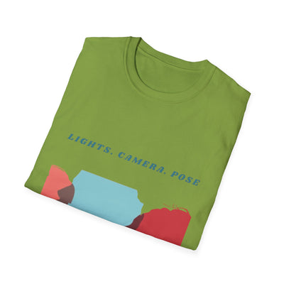 “Lights. Camera. Pose.” Creative Art T-Shirt – Unisex Graphic Tee