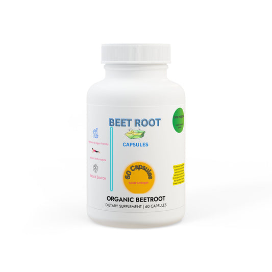 Beetroot Supplement – 60 Capsules | Supports Healthy Blood Flow, Natural Energy & Detoxification – Rich in Nitrates for Stamina, Circulation & Cardiovascular Health