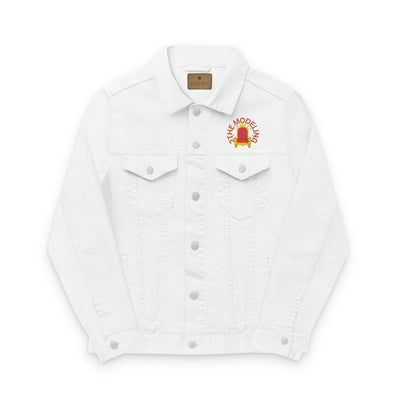 Vintage Wash Embroidered Denim Jacket – Unisex Stylish Outerwear