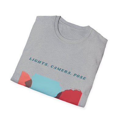 “Lights. Camera. Pose.” Creative Art T-Shirt – Unisex Graphic Tee