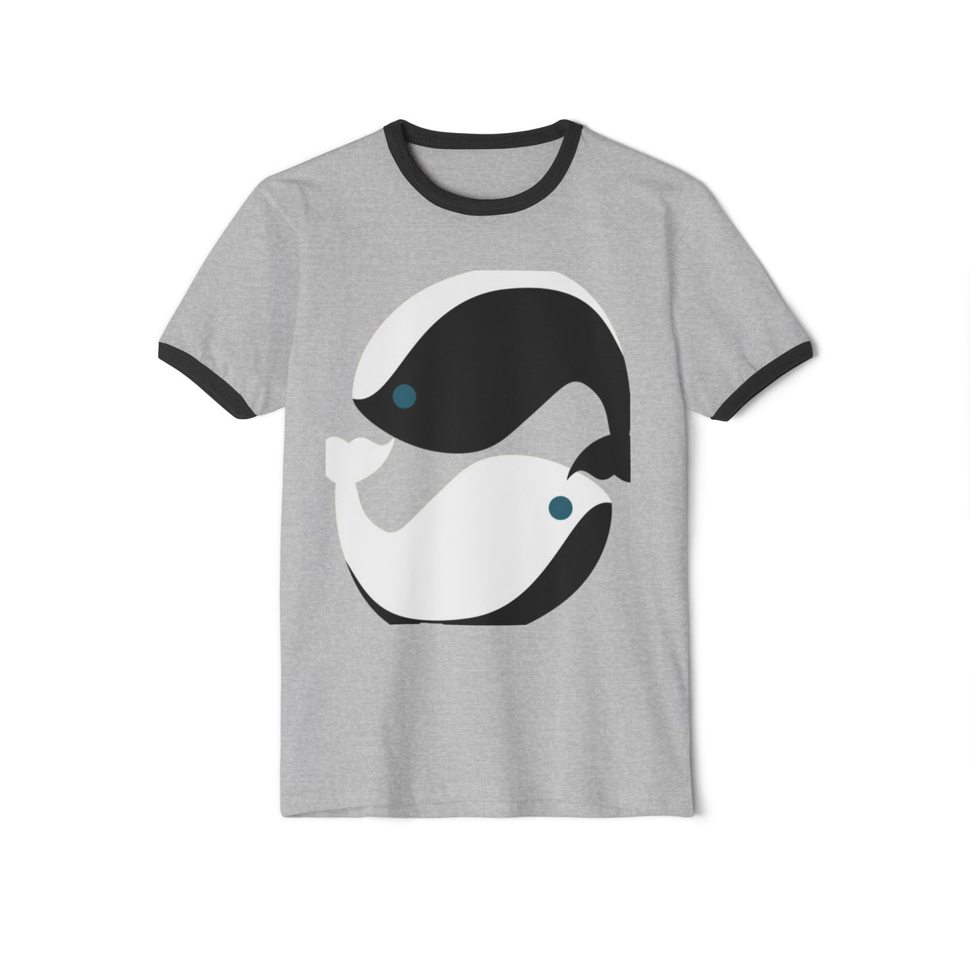 Whale Love Ringer T-Shirt – Eco-Friendly Ocean-Inspired Apparel – Soft, Sustainable Cotton Tee for Casual Wear & Marine Conservation Support