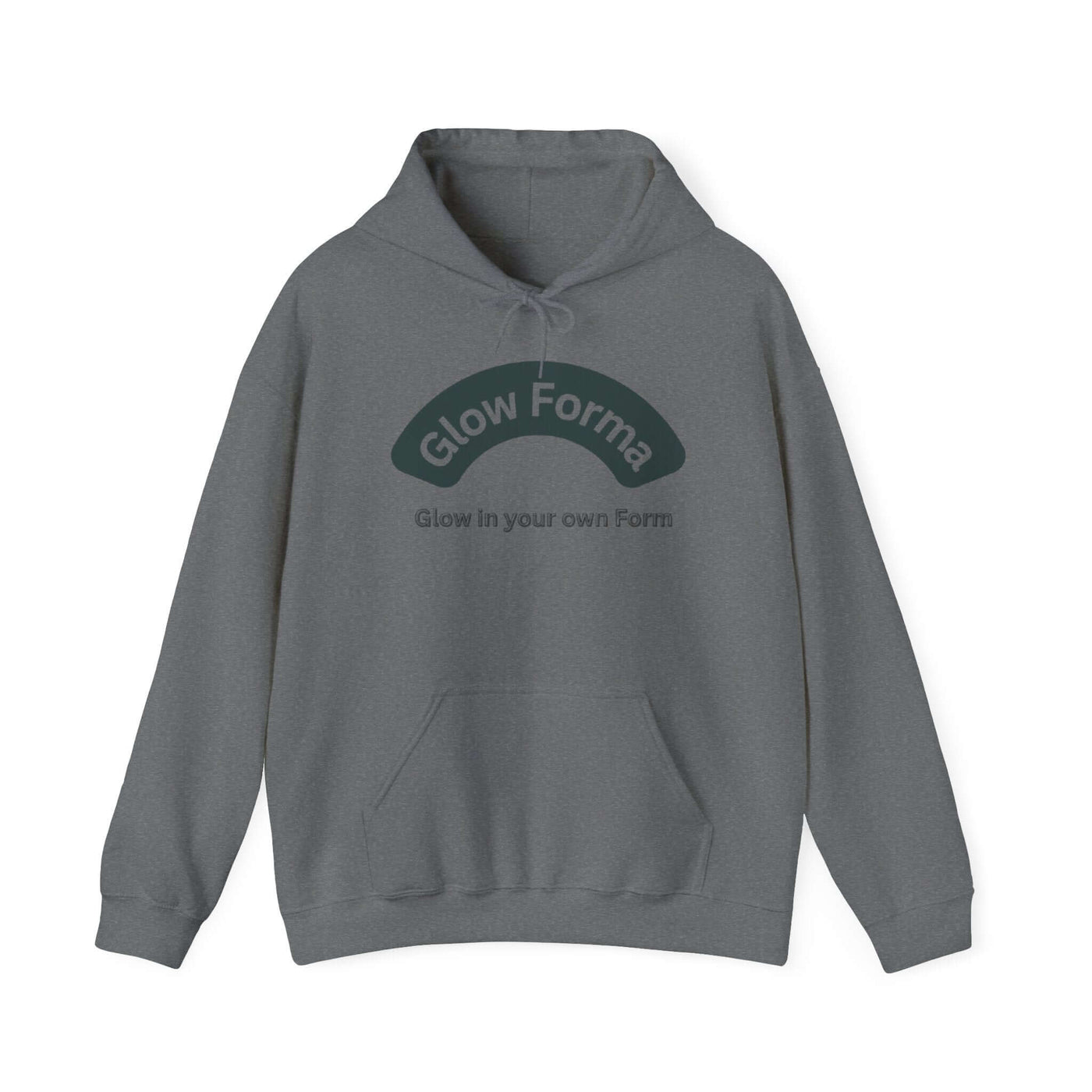 Glow Forma Heavy Blend Hoodie | Unisex Sweatshirt for Comfort in grey with a bold graphic design.