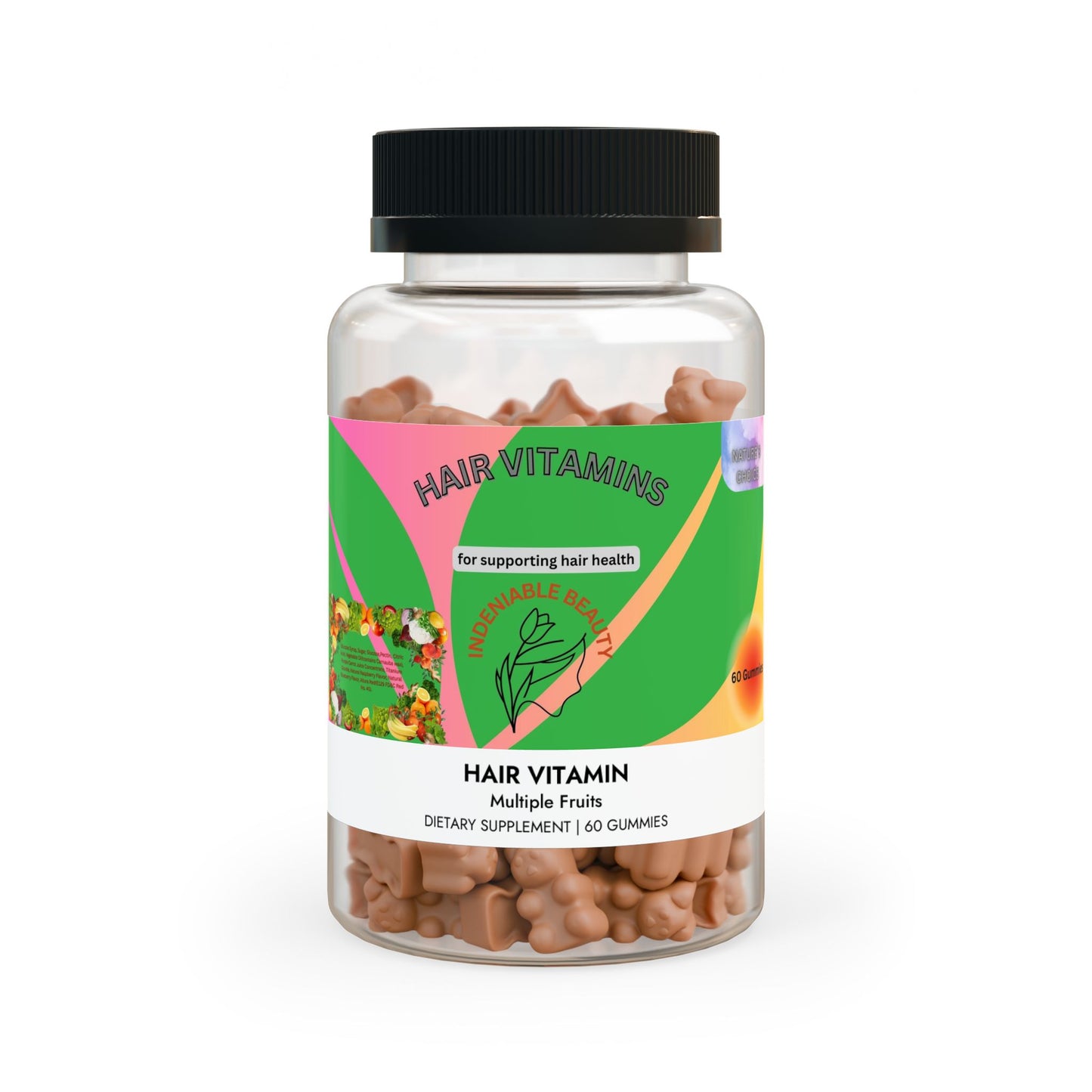 Hair Vitamin Gummies – 60 Gummies | Support Hair Growth, Strength & Thickness Naturally – Biotin, Vitamins A, C, E & Zinc for Healthy Hair, Skin & Nails