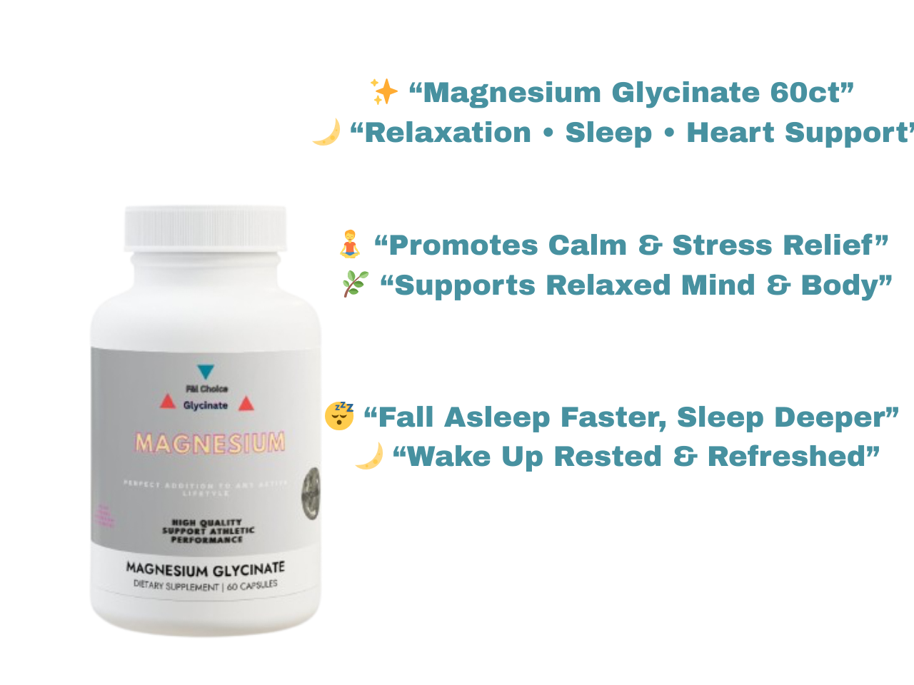Magnesium Glycinate – 60 Capsules | Dietary Support for Wellness