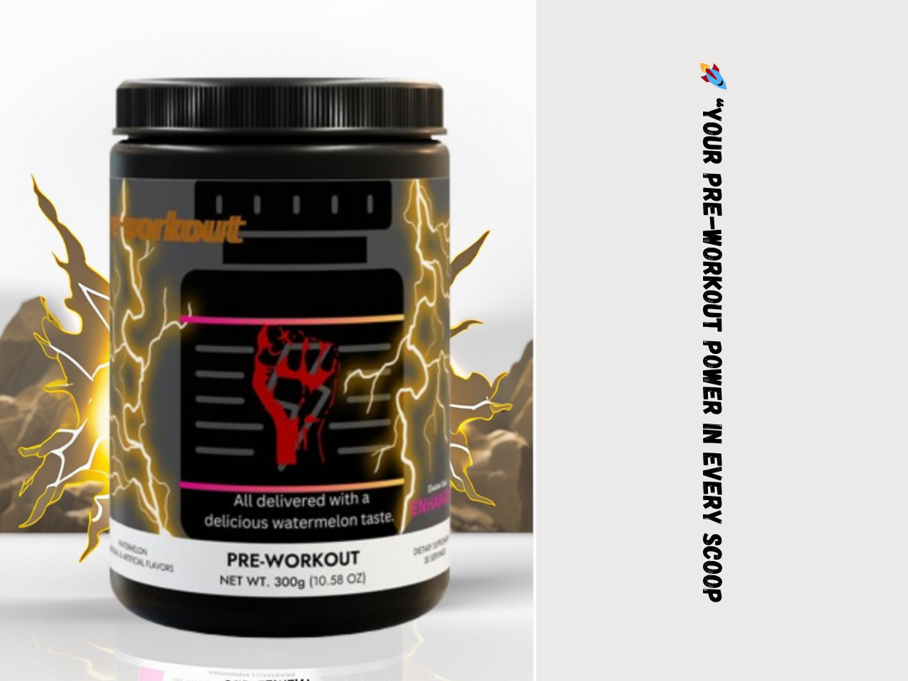 Watermelon Pre-Workout 300g – Boosts Energy, Focus & Stamina
