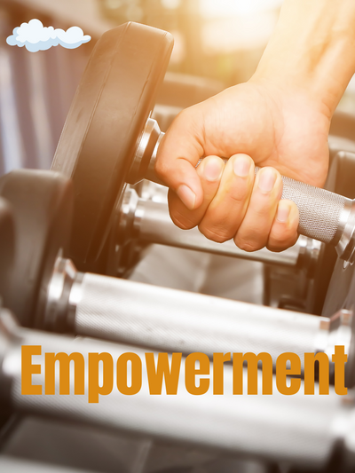 Person lifting a dumbbell symbolizing empowerment in fitness and strength training.