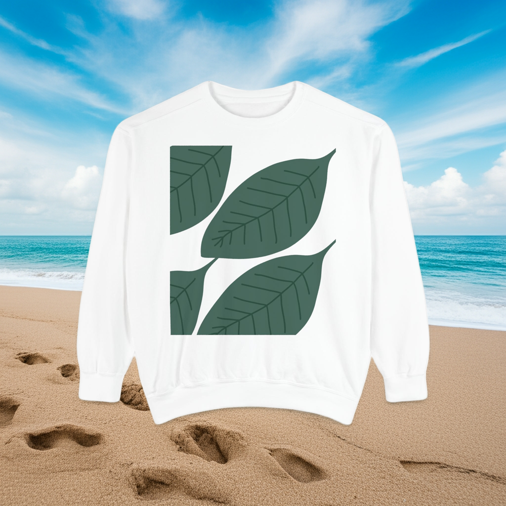 Leaf Print Unisex Sweatshirt – Eco-Friendly & Comfortable