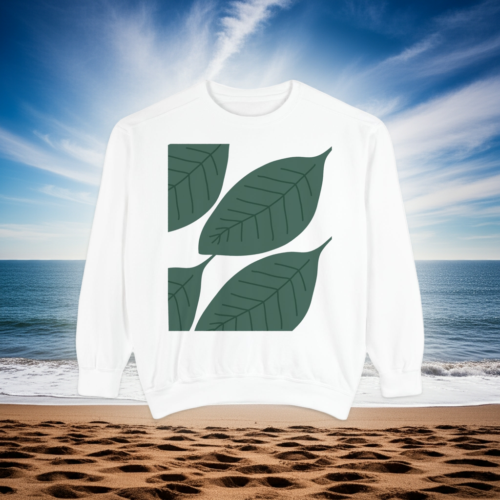 Leaf Print Unisex Sweatshirt – Eco-Friendly & Comfortable